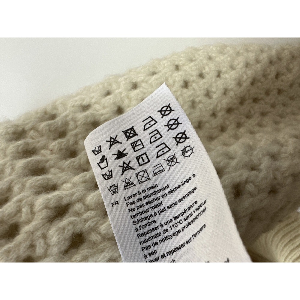 SANDRO Ursule Open Knit Sweater Chunky Pullover Rhinestone Wool Size 2 US M 6 - Picture 12 of 16